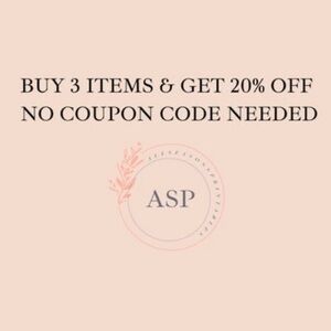 Purchase any three items and get 20% off